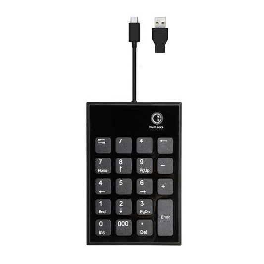 Port Wired Keypad Numpad with USB|Type-C Connector