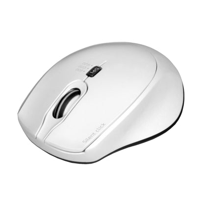 Port Connect Silent 1600DPI 3 Button Wireless Mouse - White