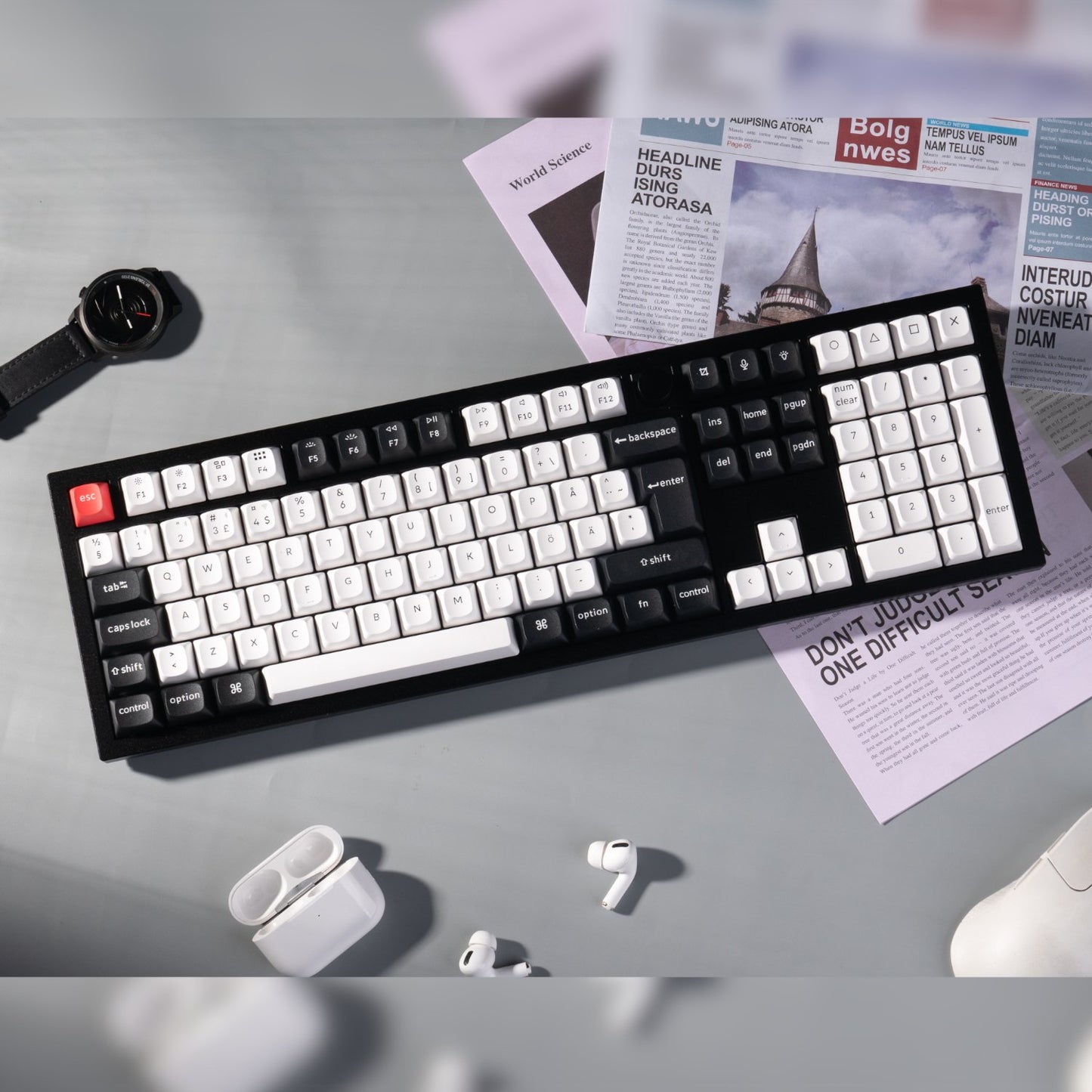 Keychron Q6 HE QMK Full-size Wireless Custom Mechanical Keyboard (Nebula Switch) – Carbon Black