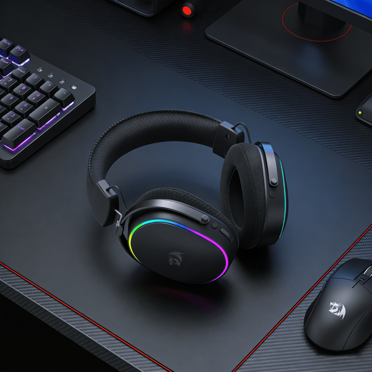 Redragon FURY WRS Over-Ear Wireless Gaming Headset - Black