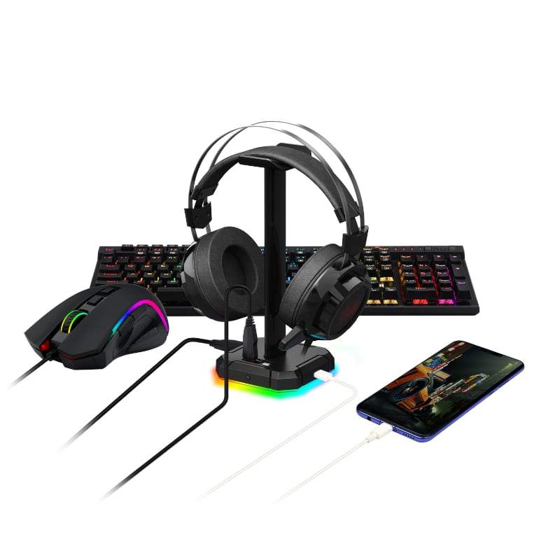 Redragon Scepter PRO Quad USB RGB Headset Stand