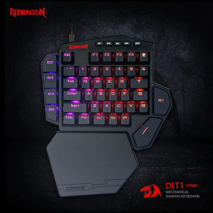 Redragon Diti Elite Pro One-Handed RGB Wireless Mechanical Gaming Keyboard