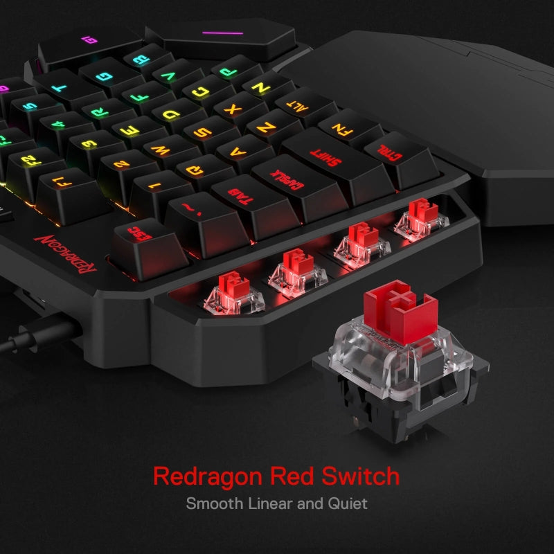 Redragon Diti Elite Pro One-Handed RGB Wireless Mechanical Gaming Keyboard