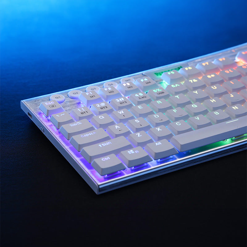 Redragon Horus White RGB Led Super-slim Aluminium Frame Keyboard