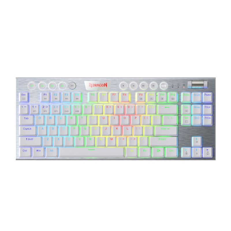 Redragon Horus White RGB Led Super-slim Aluminium Frame Keyboard