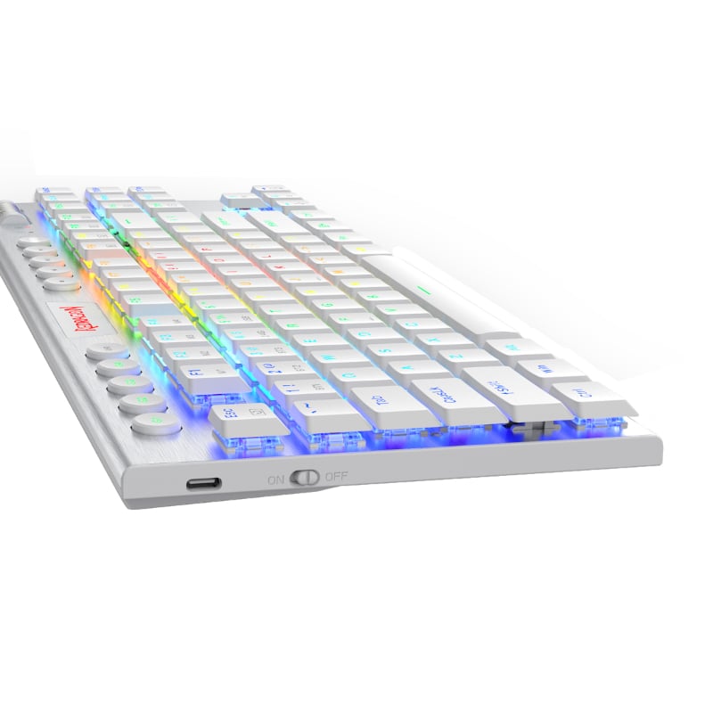 Redragon Horus White RGB Led Super-slim Aluminium Frame Keyboard
