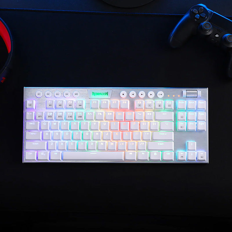 Redragon Horus White RGB Led Super-slim Aluminium Frame Keyboard