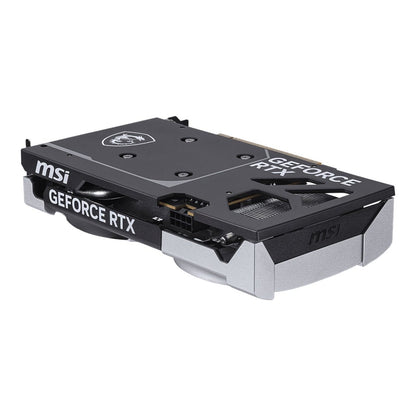 Side view of the card showing the heat pipes and 8-pin power connector.

