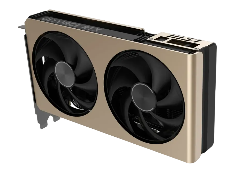The card installed in a PC, showing its standard dual-slot design.

