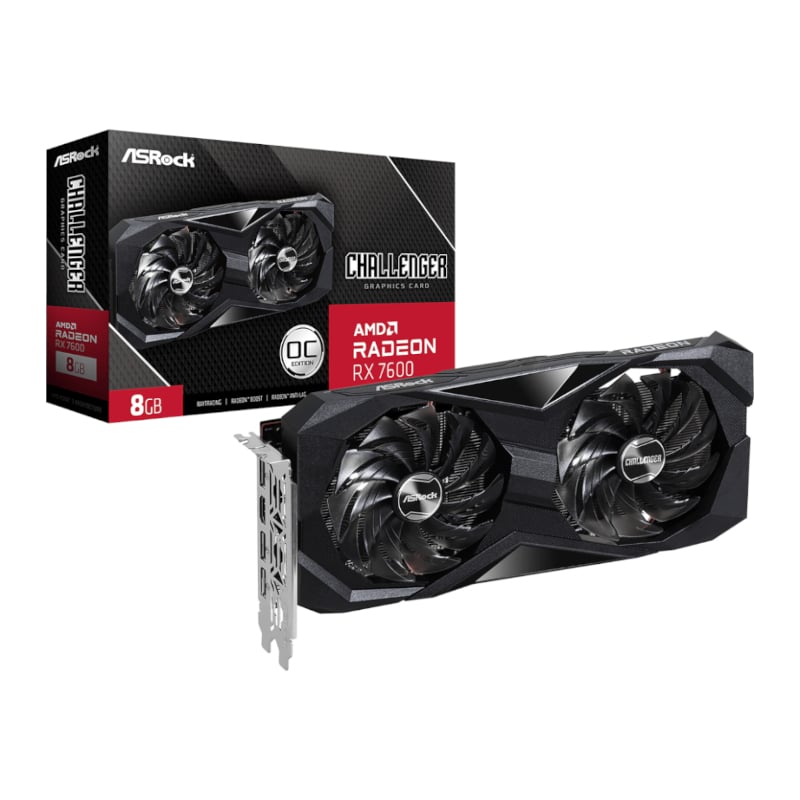 【ジャンク扱い】ASRock RADEON RX7600 ASRock Radeon RX7600 Challenger 8G OC GDDR6 128-BIT Graphics Card