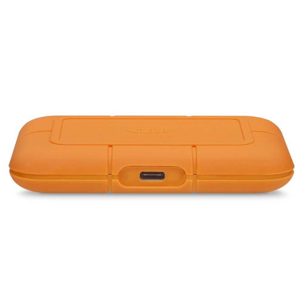 "Water and dust resistant LaCie external SSD for rugged environments"