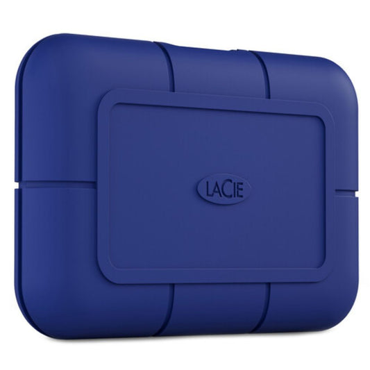"Top view of LaCie 4TB rugged external SSD designed for creative professionals"