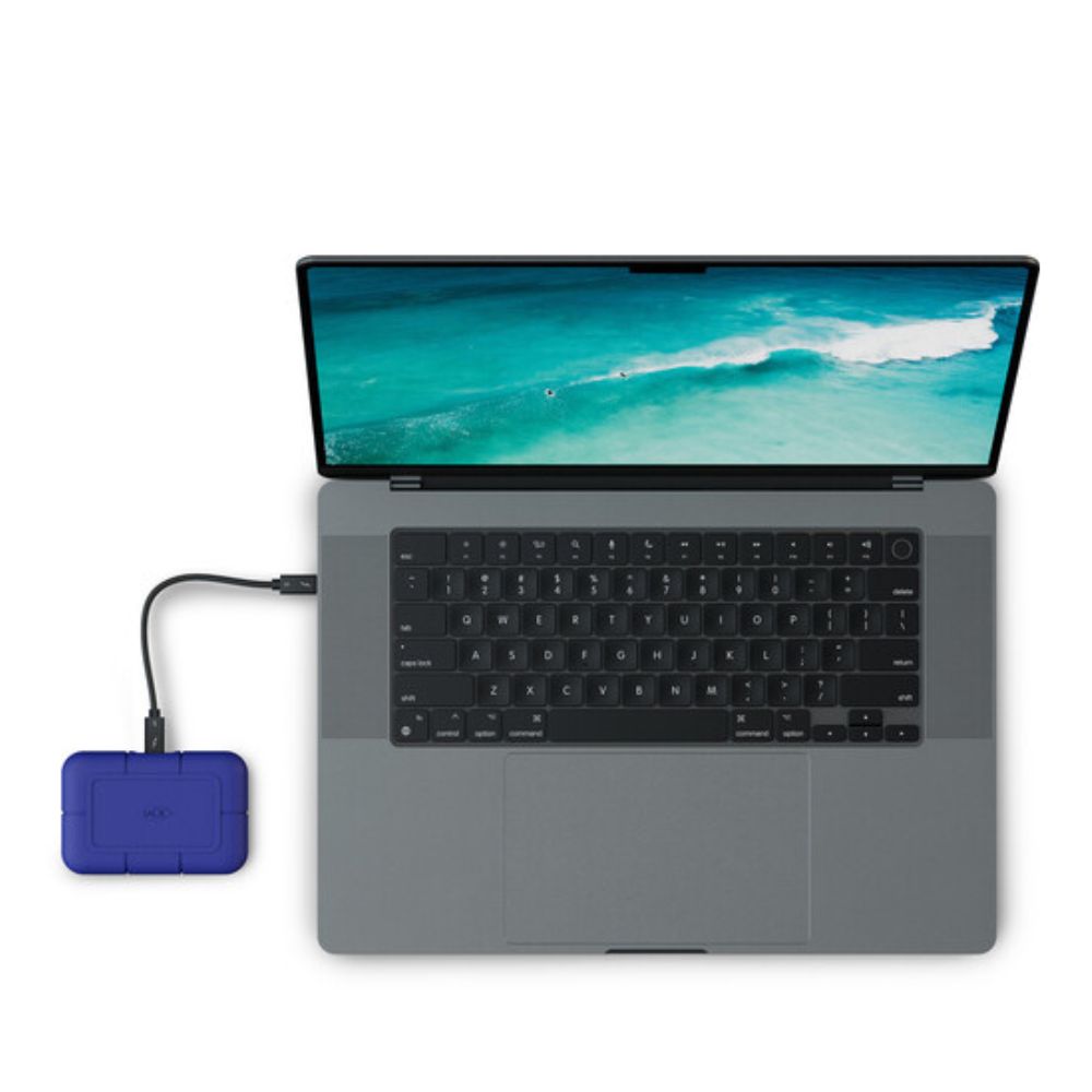 "LaCie Rugged SSD Pro5 with crush-resistant and drop-proof design for field use"