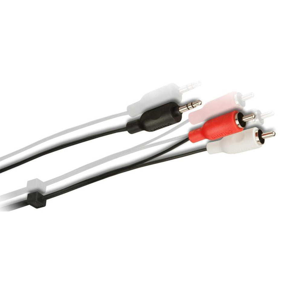 Philips SWA2520W/10 stereo-to-RCA audio cable, 3M, with 3.5mm plug and red/white RCA connectors.