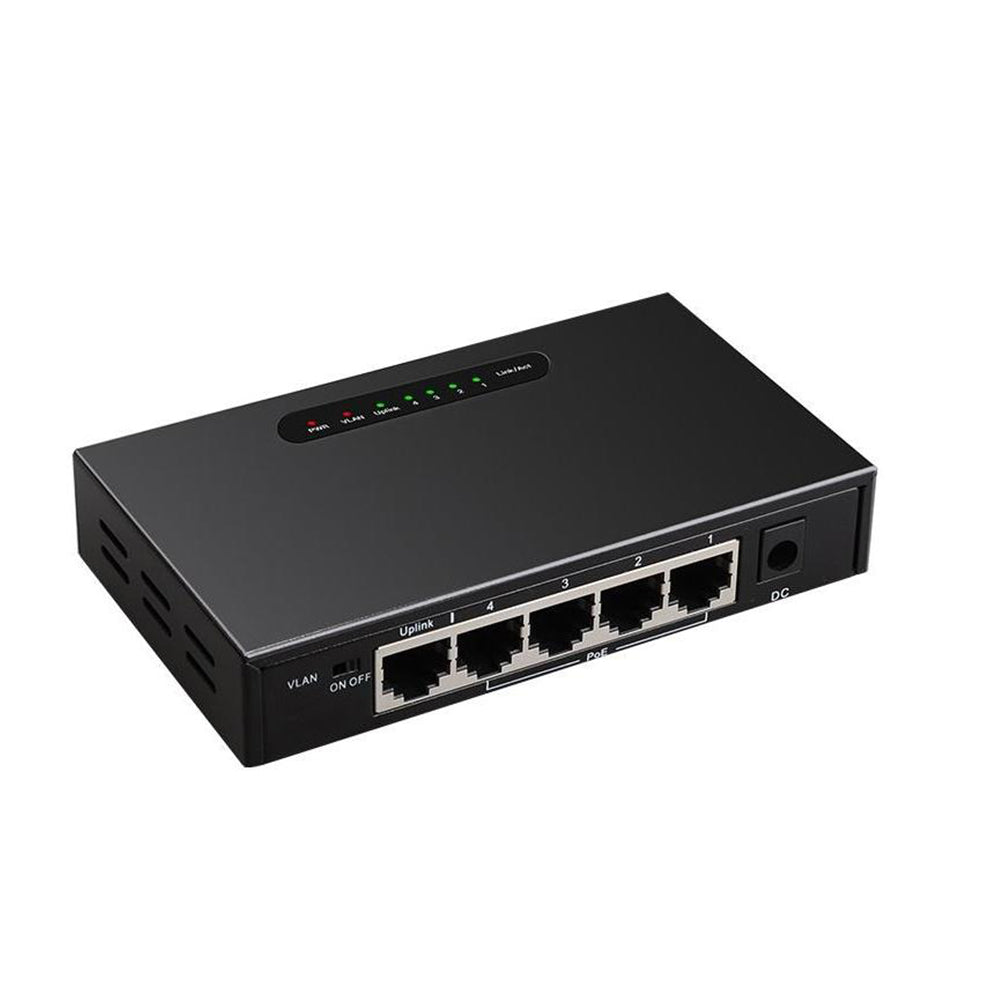 MicroWorld TXE038 5-Port Gigabit PoE Switch, 4 PoE Ports 802.3at/af, 10/100/1000Mbps