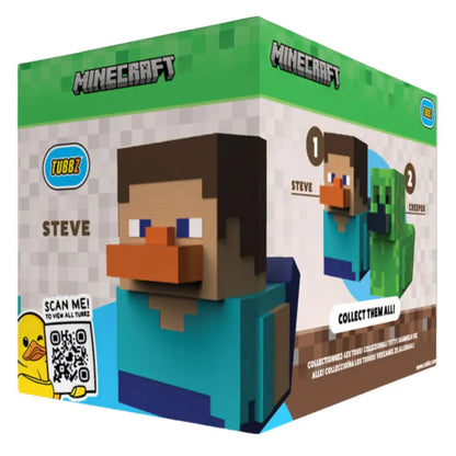 Rear view of the Tubbz Minecraft Steve figurine packaging with TUBBZ branding