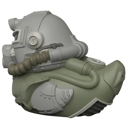 Rear angled view of the Tubbz Mini Fallout T-51 Armor in the shape of a duck
