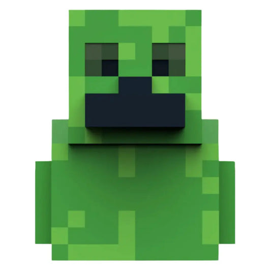 Front view of the Tubbz Minecraft Mini Creeper in the shape of a duck