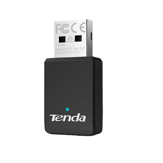 The compact, metal Tenda U11 Wi-Fi 6 USB adapter.


