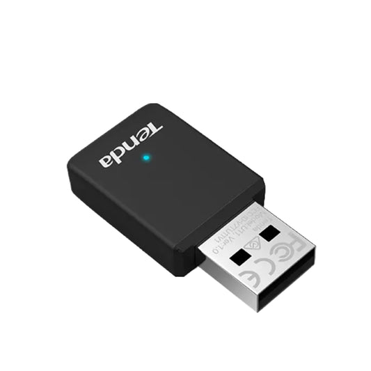 The U11 adapter plugged into a laptop's USB port without blocking adjacent ports.

