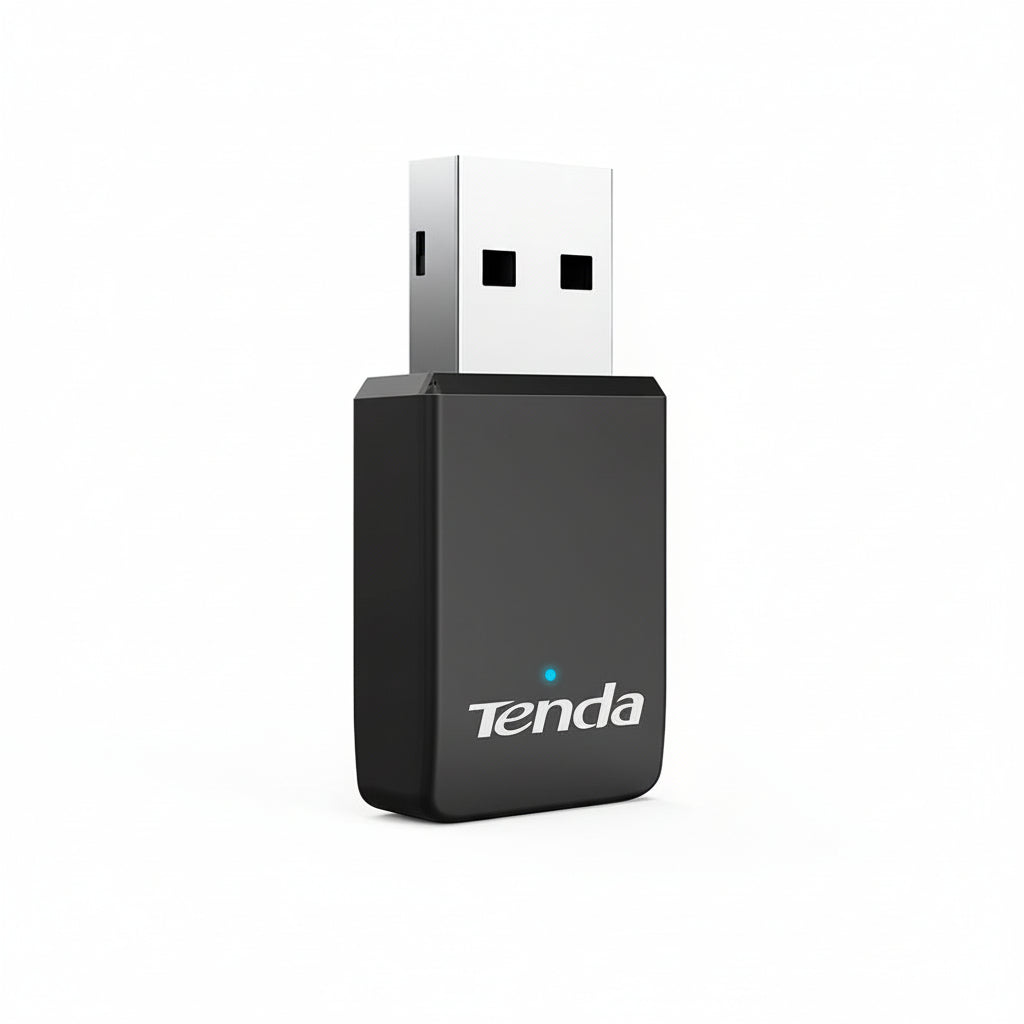 The compact Tenda U9 AC650 USB Wi-Fi adapter.

