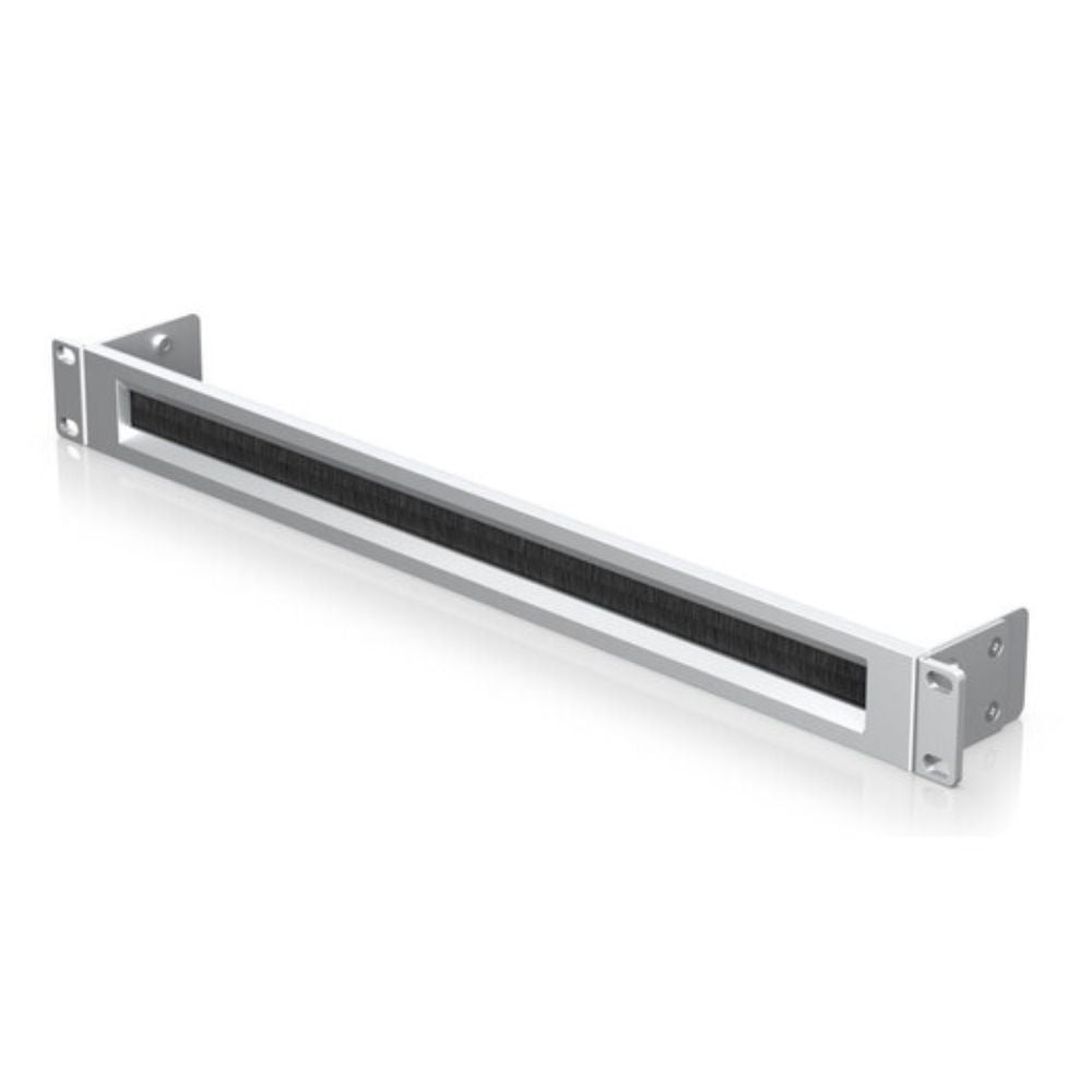 "Ubiquiti Networks 1U brushed rack mount OCD panel for organized cable management in 19-inch server racks"