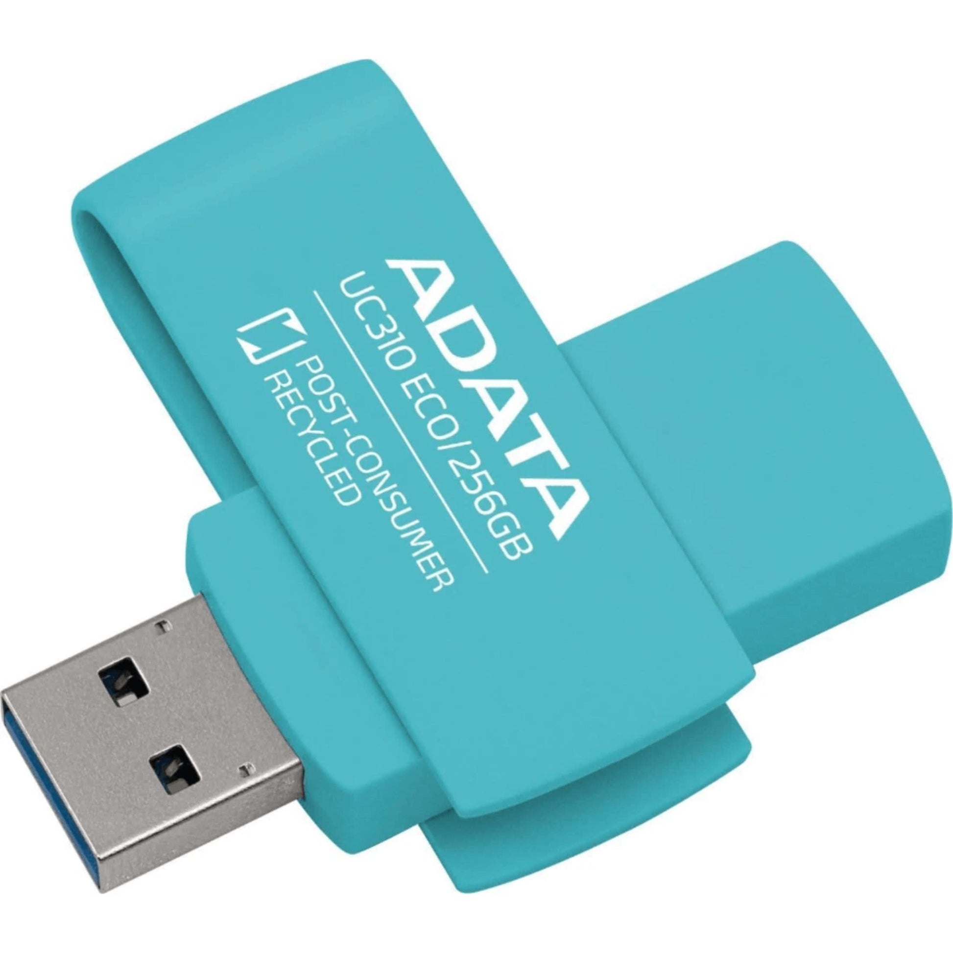 The drive plugged into a laptop's USB port.

