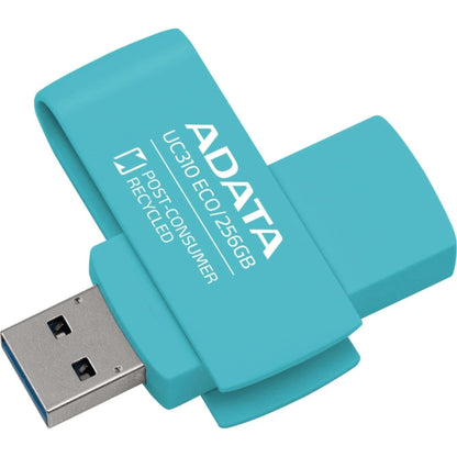 The drive plugged into a laptop's USB port.

