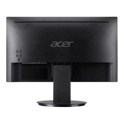 Back view of the Acer V206Q 19.5" HD+ LED monitor showing the power button on a white background