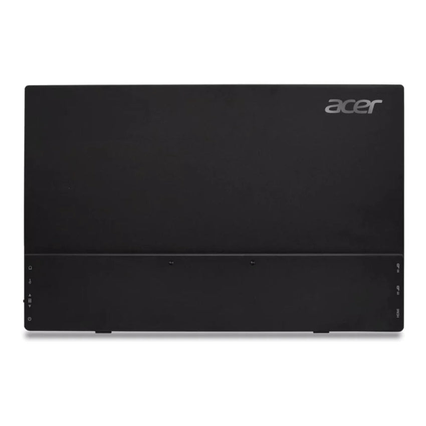Back view of the Acer PM161QT 15.6" Touch screen monitor showing the port icons. 
