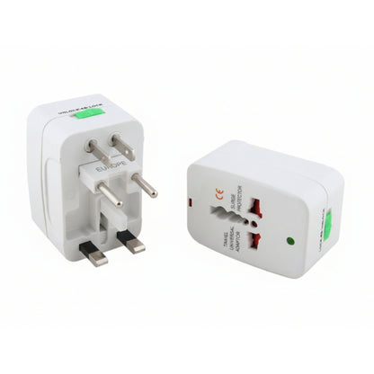 The adapter showing its universal socket with built-in safety shutters.