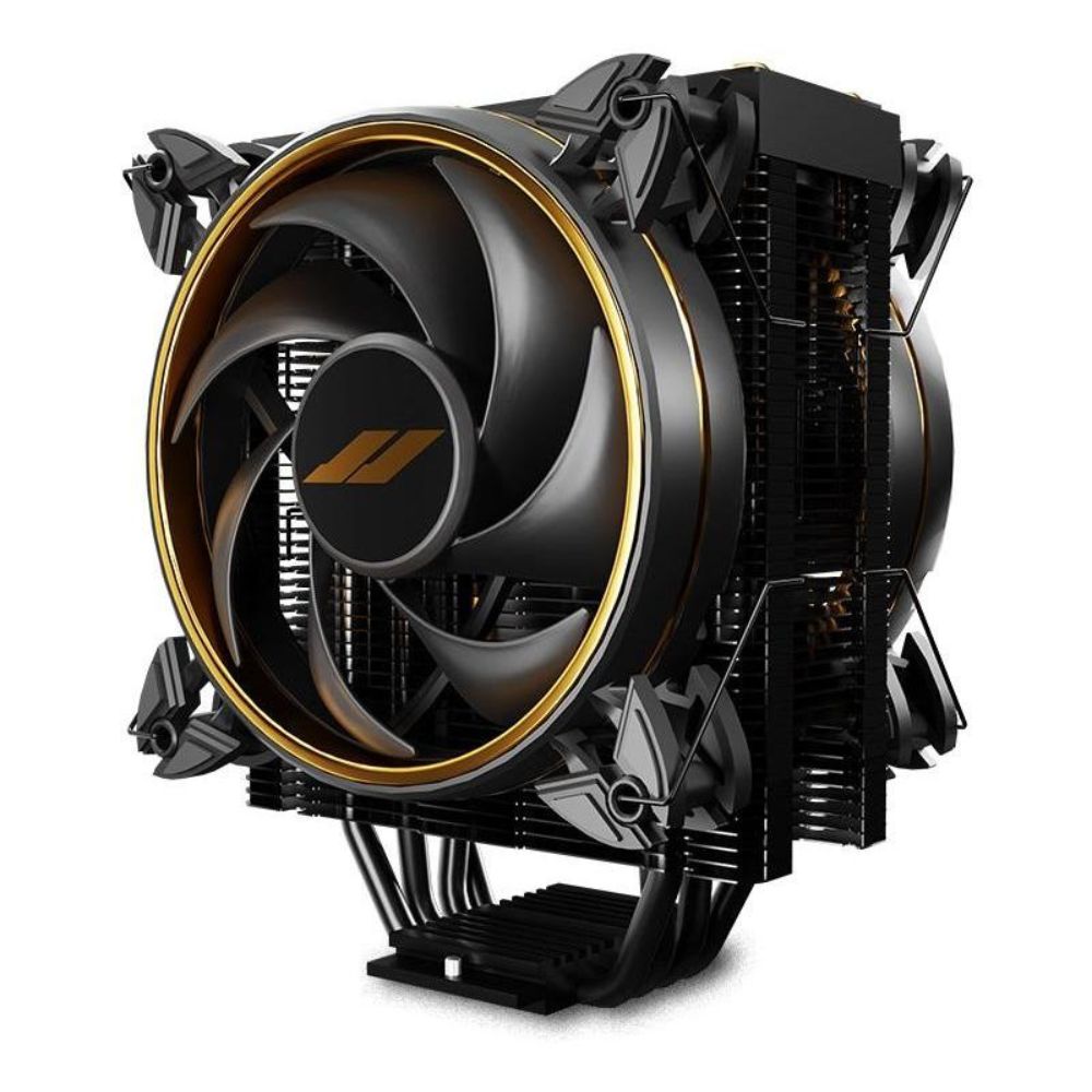 OCPC ICE-240 Black Label CPU air cooler with dual 120mm PWM fans and four heat pipes