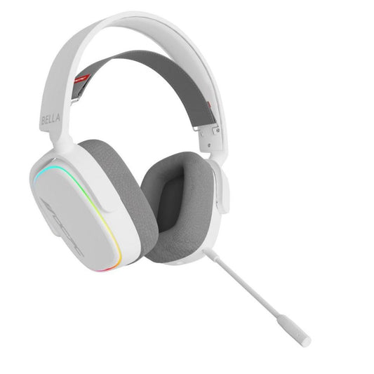 OCPC BELLA Virtual 7.1 White Gaming Headset with RGB, detachable mic, 50mm drivers, multiplatform