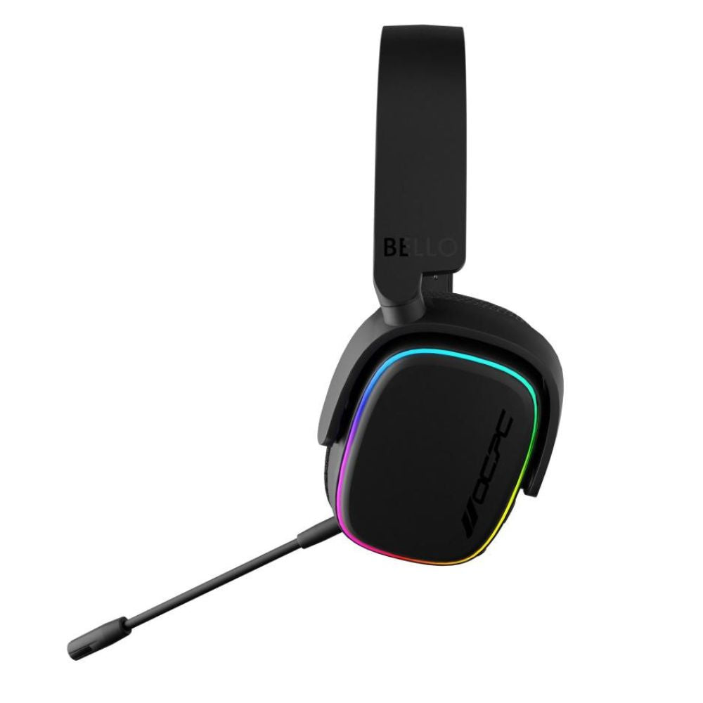 OCPC BELLO Virtual 7.1 Gaming Headset Black with RGB lighting, 50mm drivers, detachable microphone