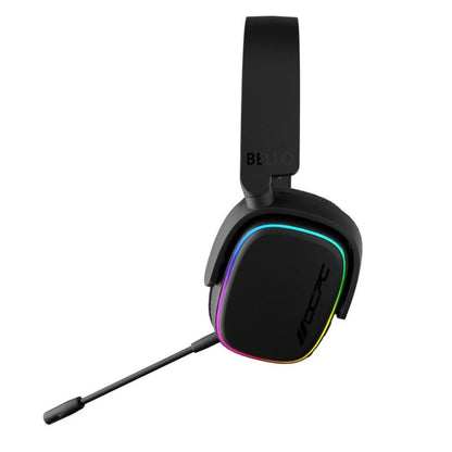 OCPC BELLO Virtual 7.1 Gaming Headset Black with RGB lighting, 50mm drivers, detachable microphone