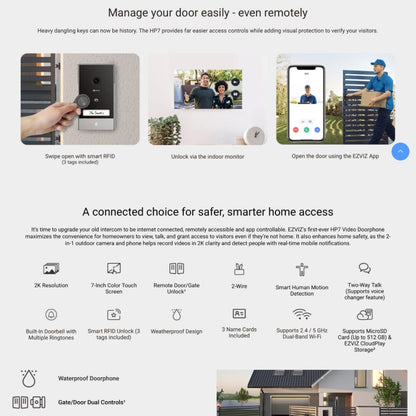HP7 2K SMART HOME VIDEO DOORPHONE