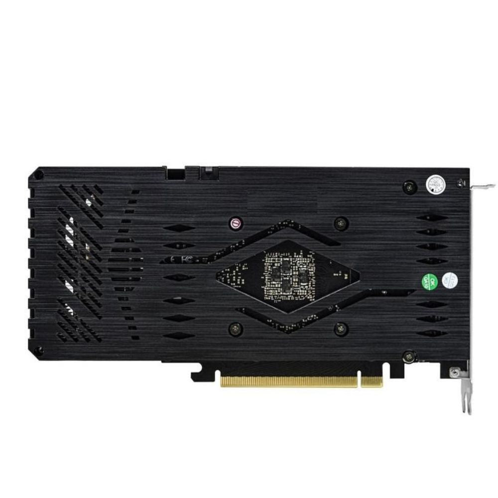 OCPC GeForce RTX 3060 12GB XM graphics card backplate view with PCIe connector.