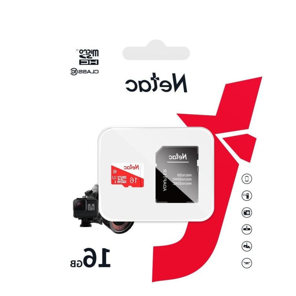 Netac P500 Eco 16GB MicroSD Card with SD Adapter, 6-pack, Class 10, UHS-I high-speed memory bundle