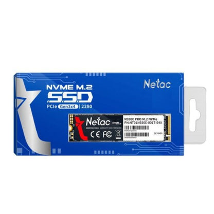 Netac 1TB M.2 NVMe PCIe Gen3x4 SSD packaging box in blue, 2280 form factor.