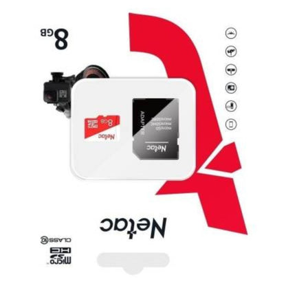 NETAC ECO 8GB microSD Card with SD Adapter packaging, Class 10, 30MB/s read, 25MB/s write