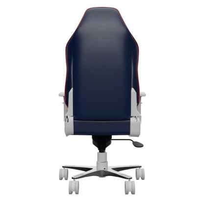 Back view of OCPC AMR-12 AMORE kids gaming chair in blue with ergonomic, adjustable design and wheeled base.