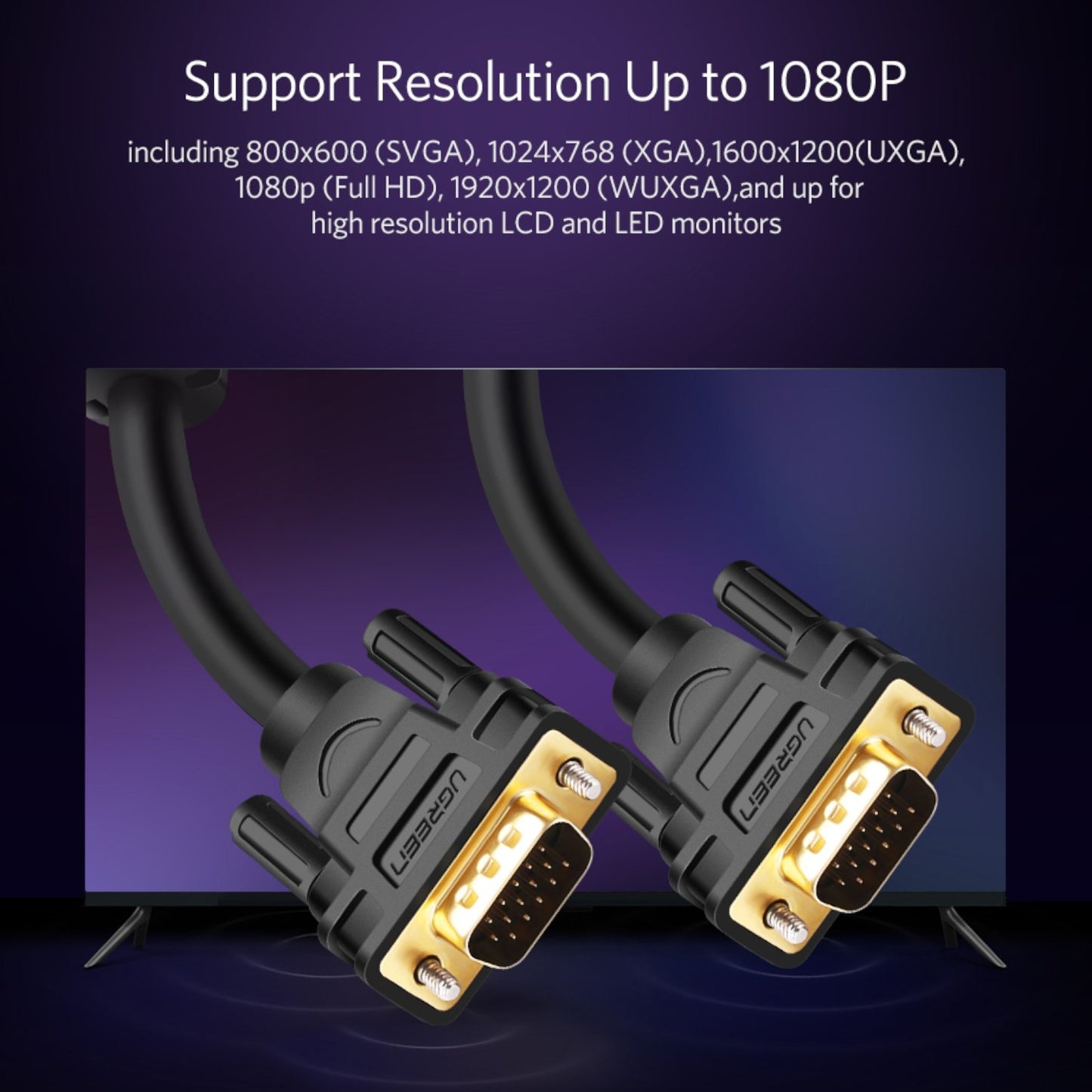 UGreen VG101 VGA Male to Male Cable 3M