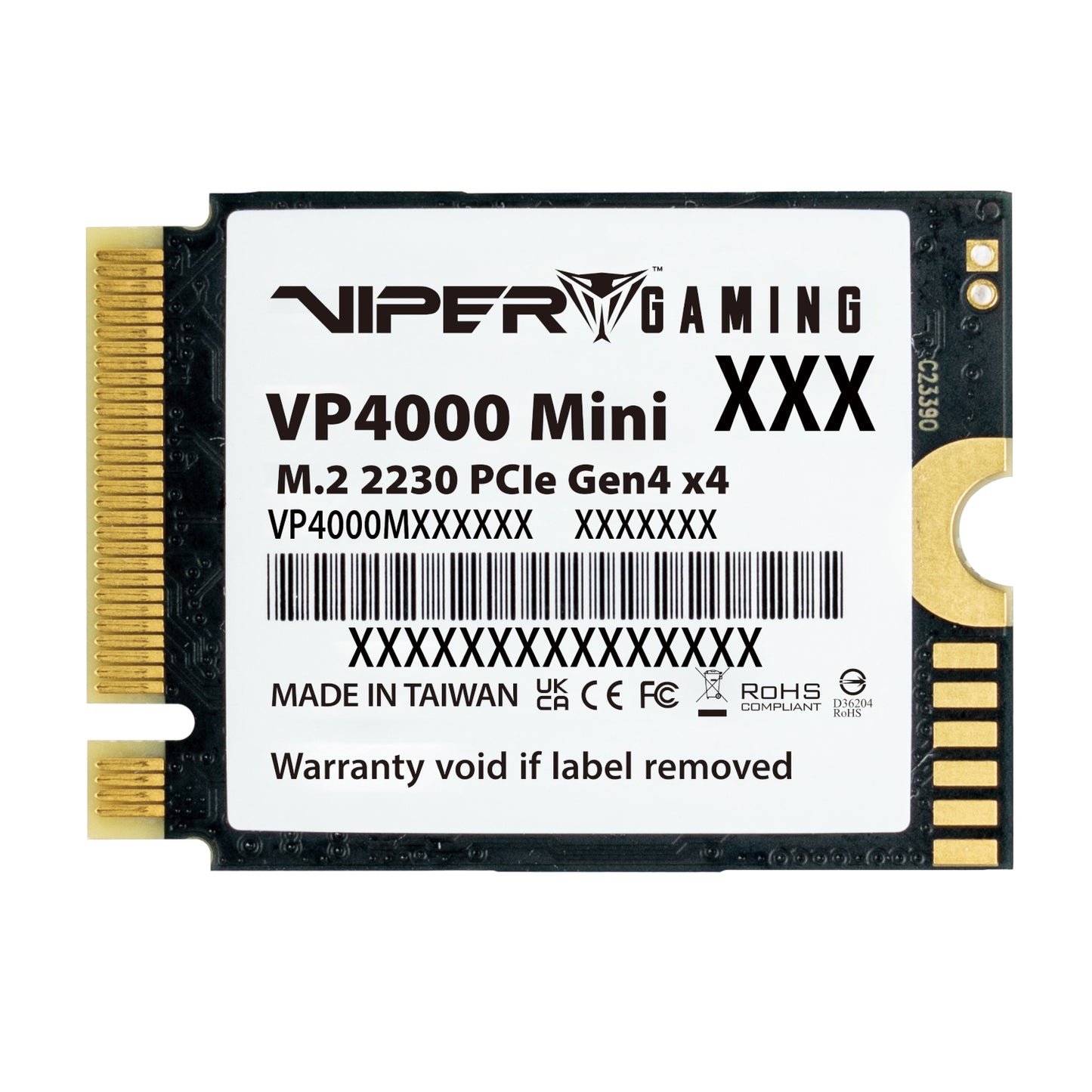 Patriot Viper VP4000 Mini 500GB M.2 2230 PCIe Gen4x4 SSD