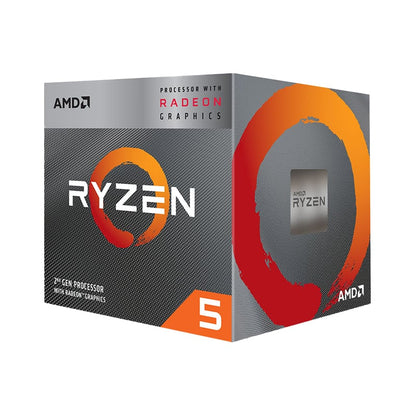 AMD RYZEN 5 3400G SKT AM4 CPU; 4 Core/8 Thread; Base Clock 3.7GHz;  Boost Clock 4.2GHz; 6 MB TDP 65W; RX Vega Graphics Cooler in