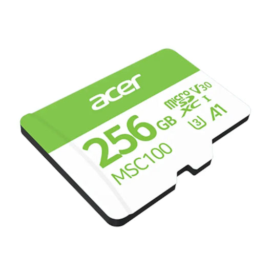 Acer 256GB microSD card on a white background