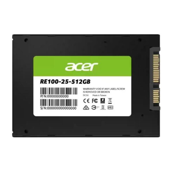 Acer RE100 512GB 2.5" SATA III SSD – 562MB/s Read, 529MB/s Write