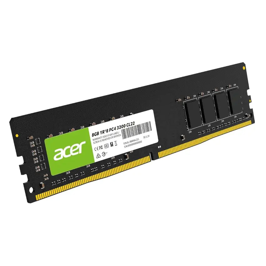 Acer UD100 8GB DDR4 3200Mhz 288 pin desktop memory module on a white background
