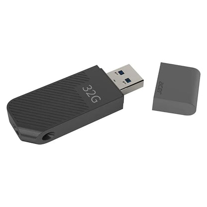 Black Acer UP200 USB flash drive with 32G label on a white background