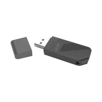 Acer UP200 USB2.0 Black Flash drive with cap on a white background