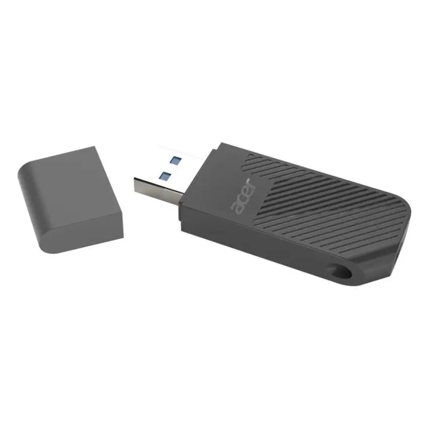 Black Acer UP300 USB3.2 flash drive on a white background